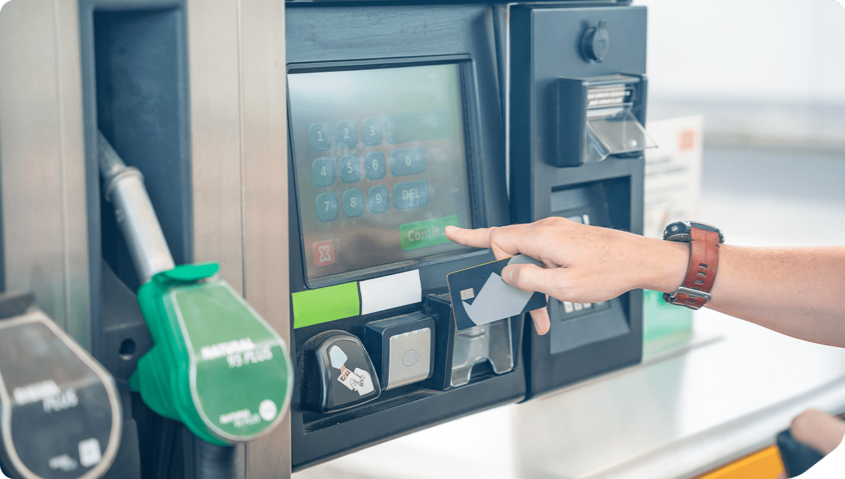 Paying for fuel at a pump
