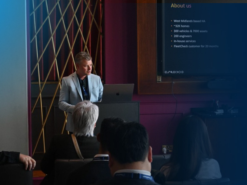 Scott Fincham from Citizen Housing presenting at the FleetCheck Customer Conference 2026